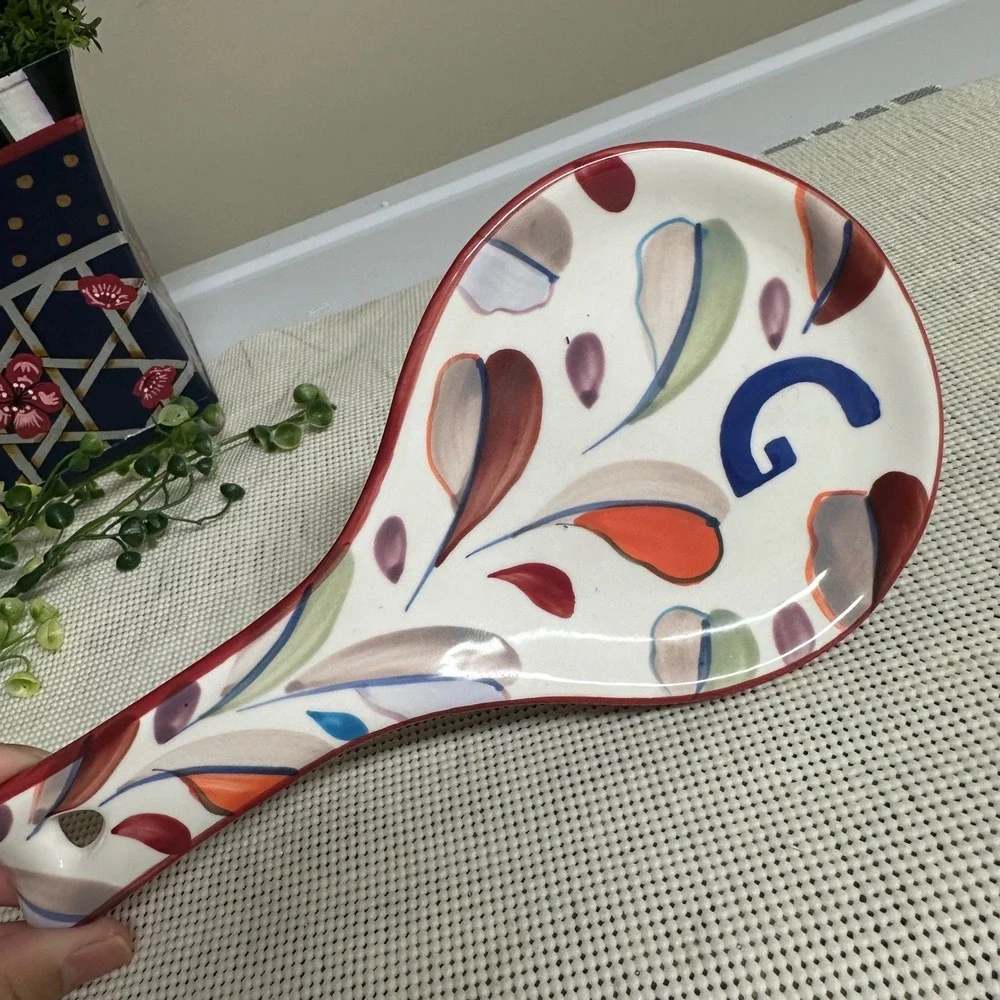 Anthropologie Tivoli Monogram Spoon Rest  Letter 